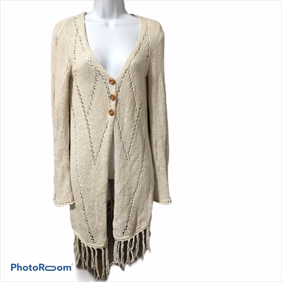 Lucky Brand Knit Cardigan with Tassles